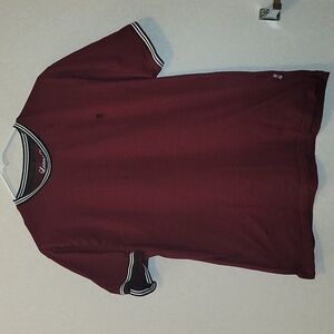 Kids Burgundy Tee with Black and White Trim